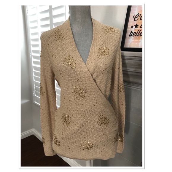 Ann Taylor silk/cotton with sequins sweater - Picture 4 of 4